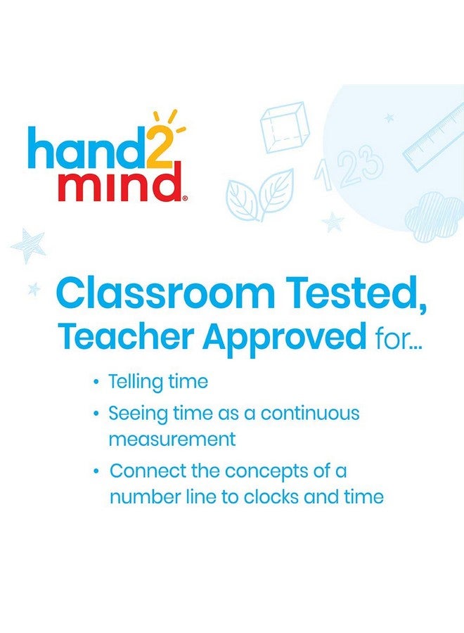 hand2mind hand2mind NumberLine Clock, Telling Time Teaching Clock, Learn to Tell Time Clock, Analog Classroom Learning Clock, Teaching Time Math Manipulatives, Clocks for Kids Learning to Tell Time (Set of 6) - Image 2