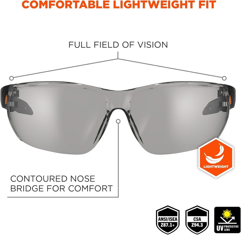 Ergodyne Skullerz VALI Frameless Safety Glasses Lightweight IndoorOutdoor Lens - Image 2