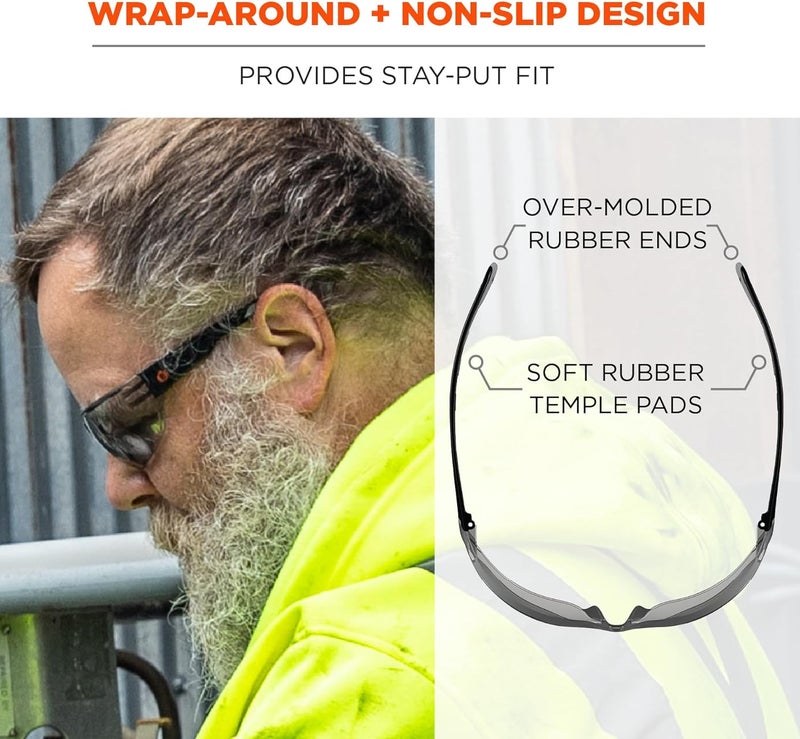 Ergodyne Skullerz VALI Frameless Safety Glasses Lightweight IndoorOutdoor Lens - Image 4