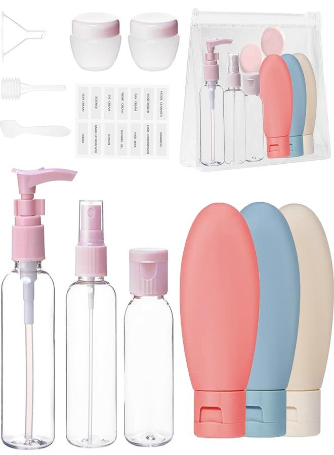 Maggidea Travel Bottle Set, 11PCS Travel Bottles for Toiletries, Leak Proof Refillable Squeezable, Empty Containers with Bag for Toiletries, Cosmetic, Shampoo, Conditioner, Lotion, 12pcs - Nordic Style, Travel - Image 1