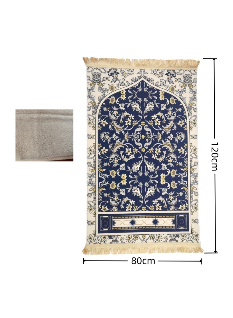 فولانري سجادة صلاة إسلامية كبيرة وسميكة محمولة، سجادة إسلامية للصلاة اليومية ورمضان والعيد - Image 2