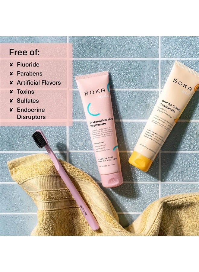 BOKA Fluoride Free Toothpaste- Nano Hydroxyapatite, Remineralizing, Sensitive Teeth, Whitening- Dentist Recommended for Adult, Kids Oral Care- Watermelon Mint Flavor, 4oz 1Pk - US Manufactured - Image 5