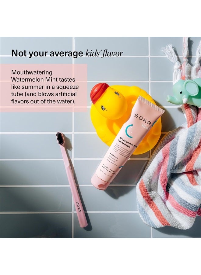 BOKA Fluoride Free Toothpaste- Nano Hydroxyapatite, Remineralizing, Sensitive Teeth, Whitening- Dentist Recommended for Adult, Kids Oral Care- Watermelon Mint Flavor, 4oz 1Pk - US Manufactured - Image 3