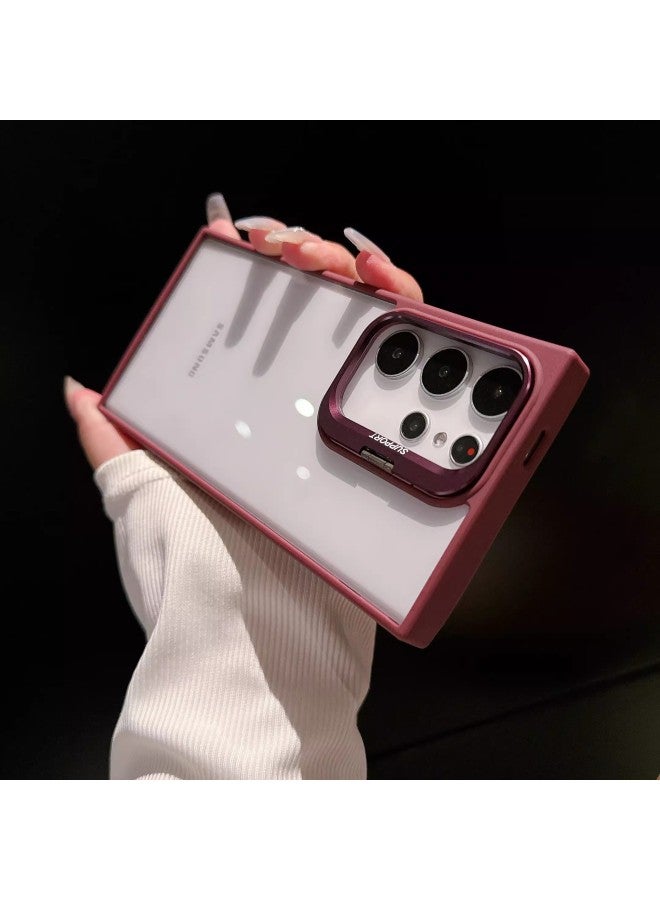 For Samsung Phone Case Transparent Magnetic Bracket Frame Magnetic Protective Cover  Samsung Galaxy S22 Ultra 