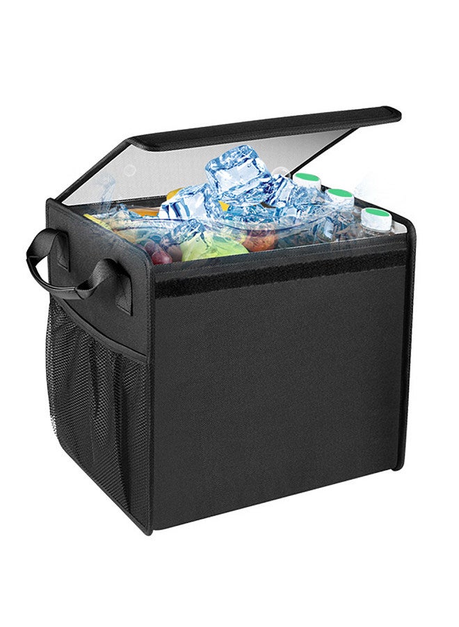 Car Trunk Organizer Bag Insulated Waterproof for Car Sedan SUV MPV  Foldable 600D Oxford Cloth Travel Organization Storage Box with 2 Mesh Bag Portable Handle  - Image 1