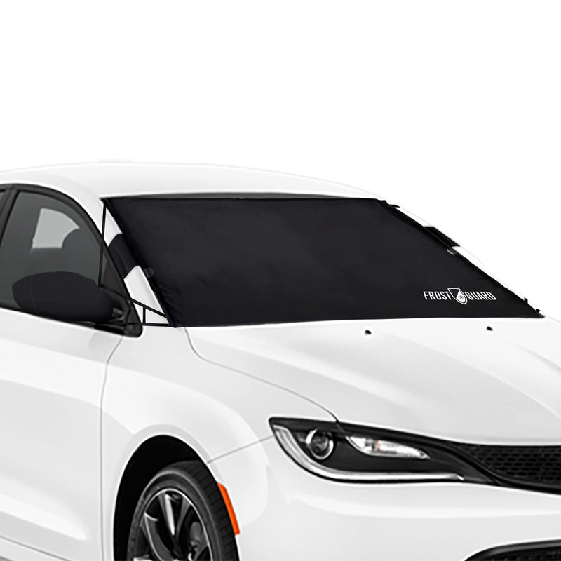 FrostGuard Vortex FullCoverage Car Windshield Cover for Ice and Snow Standard Size Black Wiper Blade Side Mirror Coverage FitFast Straps Security Panels Storage Pouch 59 x 41 Inches - Image 2