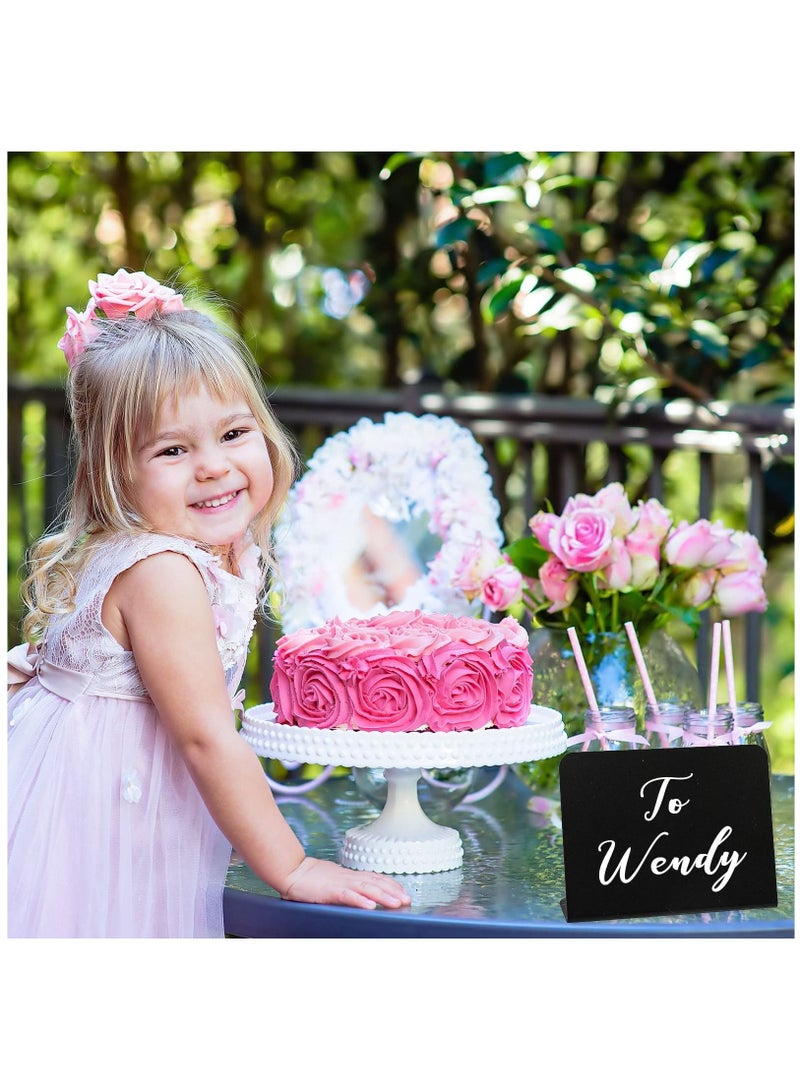 Mini Chalkboard Signs with 3 Marker Pens and 1 Gray Cleaning Cloth Small Black Chalk Board Signs Erasable Rectangle Chalkboard for School Message Board Sign Wedding Birthday PartyPackage Cont - Image 5