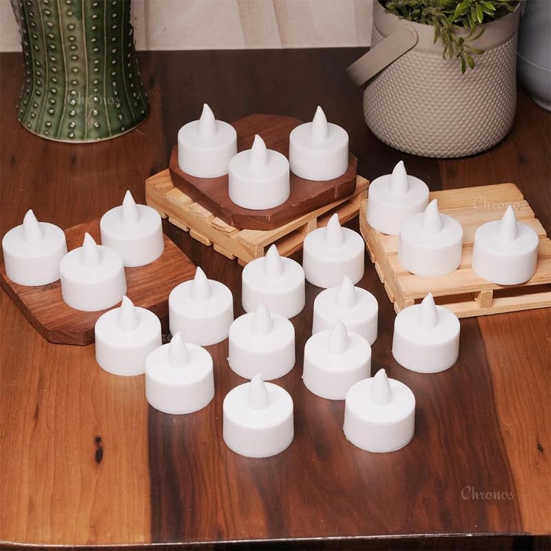 Chronos LED Tea Light Candles | Bright Amber Yellow - Image 4