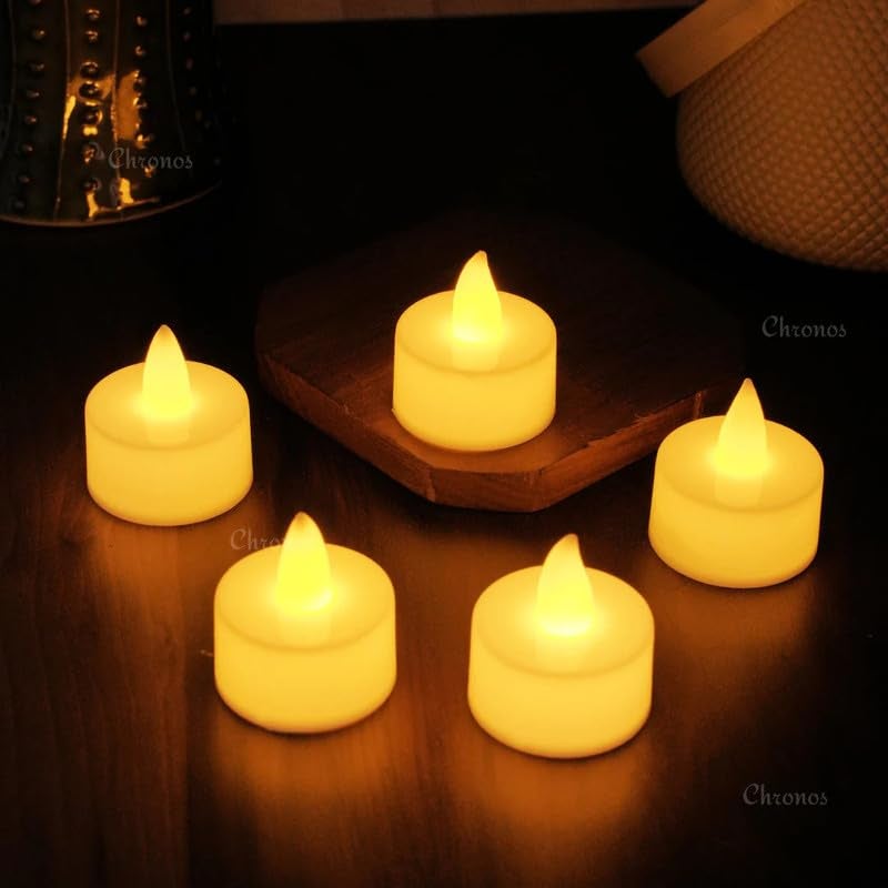 Chronos LED Tea Light Candles | Bright Amber Yellow - Image 2