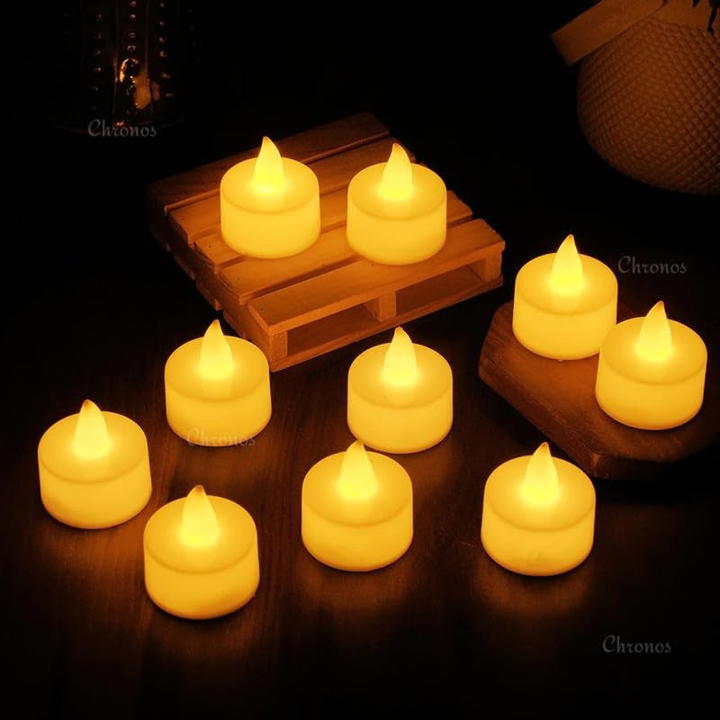 Chronos LED Tea Light Candles | Bright Amber Yellow - Image 3