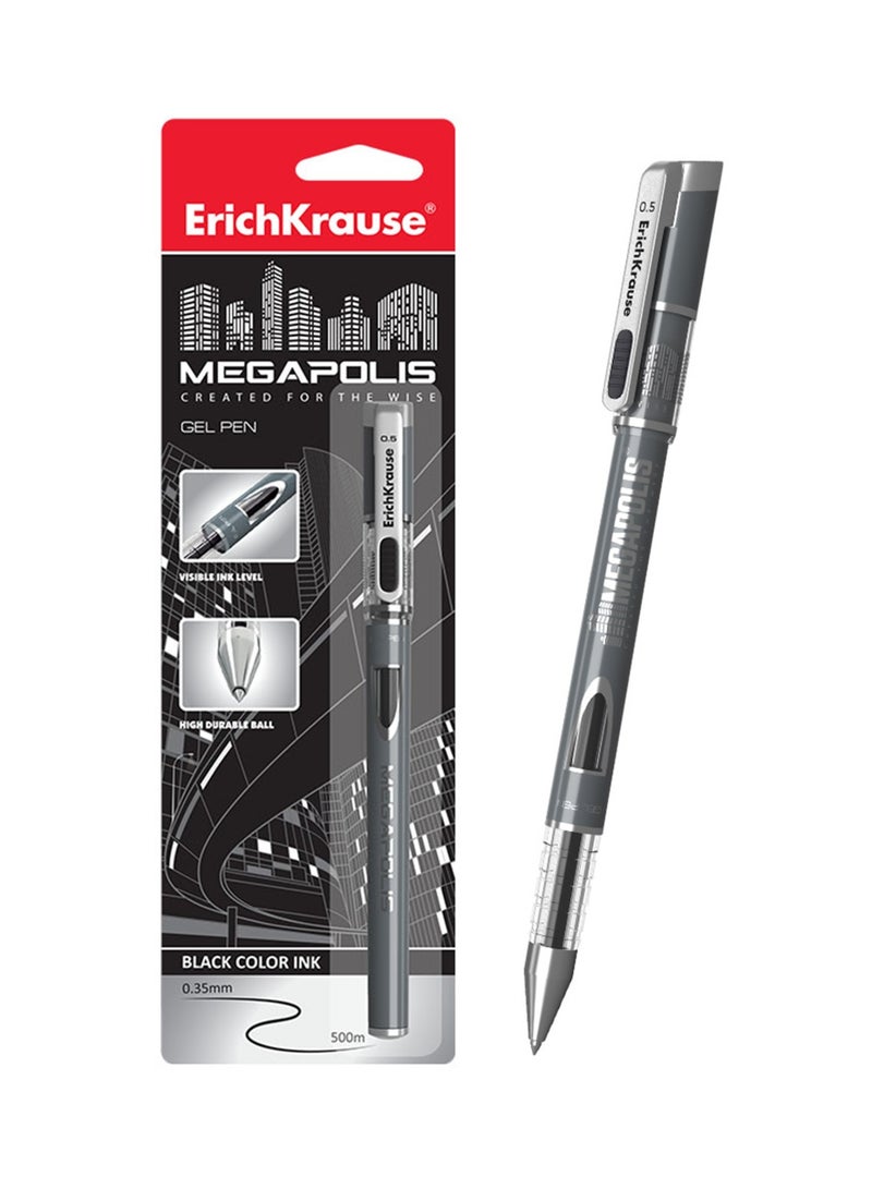 ErichKrause قلم جيل ميغابوليس قطعة واحدة 0.5 مم حبر أسود - Image 1