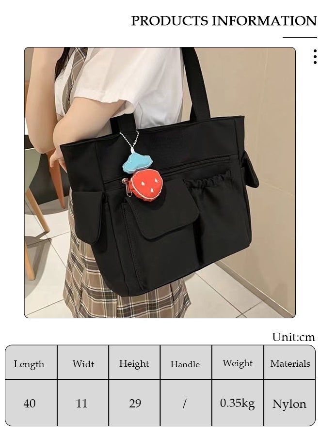 DUNISO Women's Large Capacity Canvas Tote Bag - Fashionable Travel Messenger Shoulder Bag for Ladies, Girls, College Students - Image 3