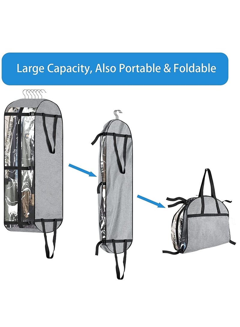 Zikra Garment Bags for Travel & Closet Storage, Garment Bags for Hanging Clothes, 50" Clear Dance Garment Bags, Moving Bags for Clothes, Garment Bag Covers, Suit Bag For Men's Travel, Clothing Storage Bags - Image 2