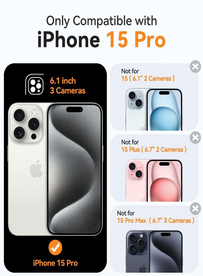CANSHN Magnetic Compatible with iPhone 15 Pro Case, Upgraded [Full Camera Protection] [Compatible with Magsafe] [Translucent Matte] Shockproof Protective Phone Case 6.1" - Dark Green - Image 2