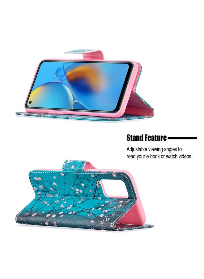 اس-توب جراب لهاتف OPPO A74 4G / F19 4G، جراب جلدي أفقي قابل للطي بنمط رسم ملون مع حامل وفتحات للبطاقات ومحفظة - Image 5