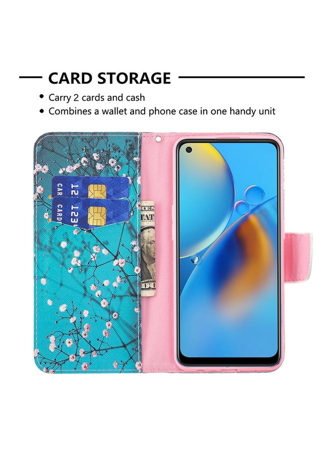 اس-توب جراب لهاتف OPPO A74 4G / F19 4G، جراب جلدي أفقي قابل للطي بنمط رسم ملون مع حامل وفتحات للبطاقات ومحفظة - Image 4