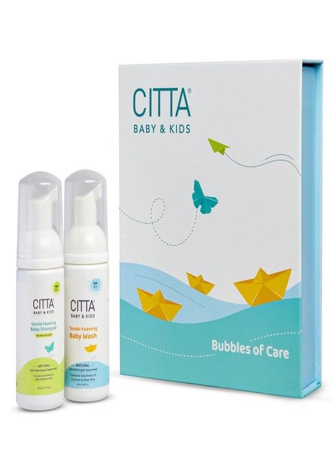 CITTA Bubbles of Care | Gift box with Gentle Foaming Baby Shampoo 50 ml - 1 | Tender Foaming Baby Wash 50 ml - 1 | Baby Kit for New Born - Image 1