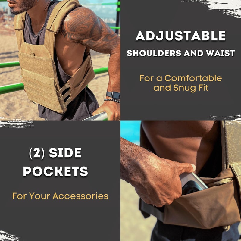 Polyfit (Fortify) Weighted Vest for Strength and Endurance Training, Fitness Workouts, Running, WODs - BLACK - Image 4