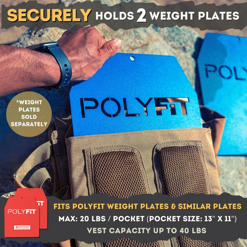 Polyfit (Fortify) Weighted Vest for Strength and Endurance Training, Fitness Workouts, Running, WODs - BLACK - Image 3