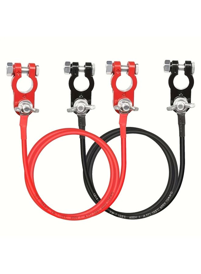 10AWG Battery Inverter Cables 1 Pack of 2 59 Inch with Terminal Connectors - Image 1