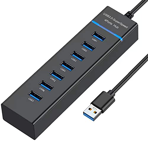 vienon USB Hub 3.0, VIENON 7-Port USB Data Hub Splitter for Laptop, PC, MacBook, Mac Pro, Mac mini, iMac, Surface Pro and More USB Devices - Image 1