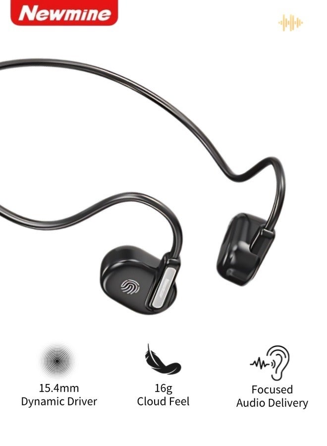 Newmine Open Earphones Lightweight Ear Hook Design 6+ Hours Of Long Battery Life Bluetooth V5.3 Directional Sound Transmission Without Sound Leakage Black Earphones - Image 1