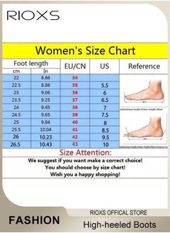 RIOXS Women's High-heeled Ankle Boots, Stylish Side Zipper Square-toe Lug Ankle Boots, Ladies High-quality Fashion Ankle Booties, Comfortable Leather Boots, Versatile Enough to Suit Various Occasions  - Image 5