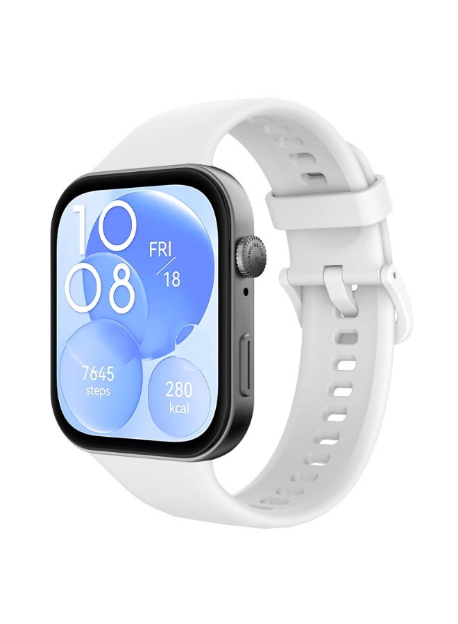 Strap Compatible with Huawei Watch Fit 3 Strap for Women Men Adjustable Replacement Wristband Silicone Sport Watch Band for Huawei Watch Fit 3 (White) - Image 1