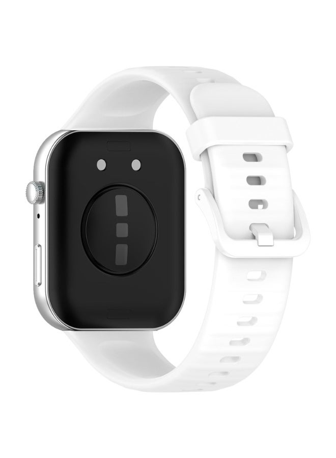 Strap Compatible with Huawei Watch Fit 3 Strap for Women Men Adjustable Replacement Wristband Silicone Sport Watch Band for Huawei Watch Fit 3 (White) - Image 2