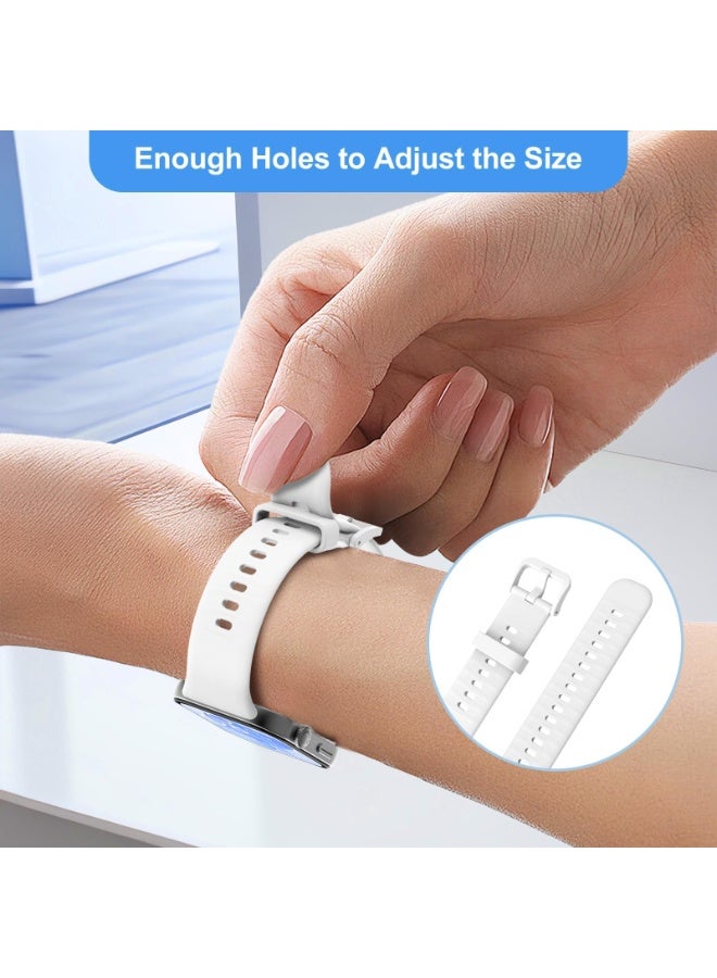 Strap Compatible with Huawei Watch Fit 3 Strap for Women Men Adjustable Replacement Wristband Silicone Sport Watch Band for Huawei Watch Fit 3 (White) - Image 5