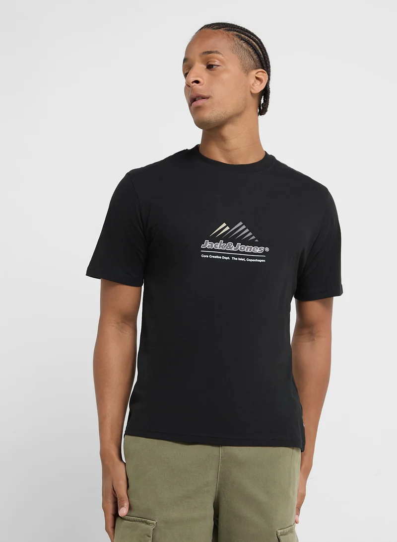 JACK & JONES 5 Pack Graphic Crew Neck T-Shirt