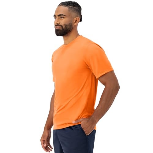 Hanes mens Sport Cool Dri Performance Tee fashion t shirts, Safety Orange, Large US - Image 4