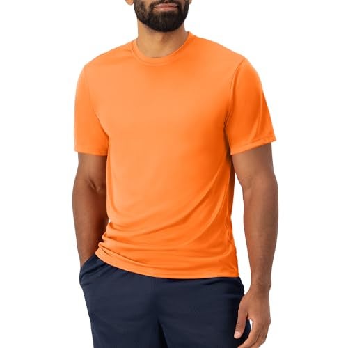 Hanes mens Sport Cool Dri Performance Tee fashion t shirts, Safety Orange, Large US - Image 2