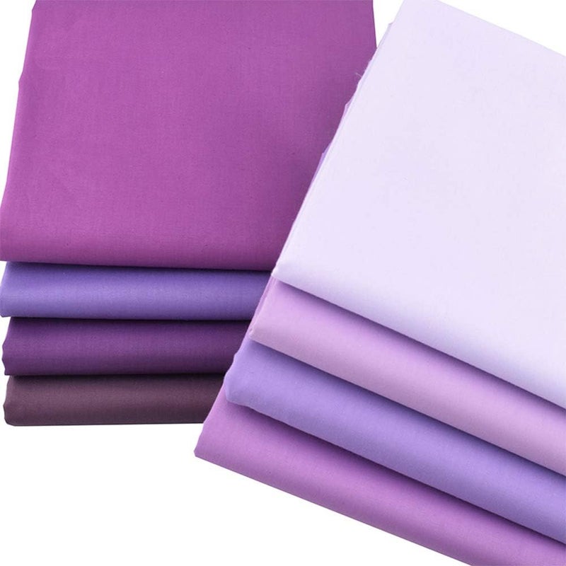 Hanjunzhao Solids Purple Fat Quarters Fabric Bundles, Pre-Cut Quilting Fabric for Sewing Crafting, 18 x 22 inches(Purple Solid) - Image 3