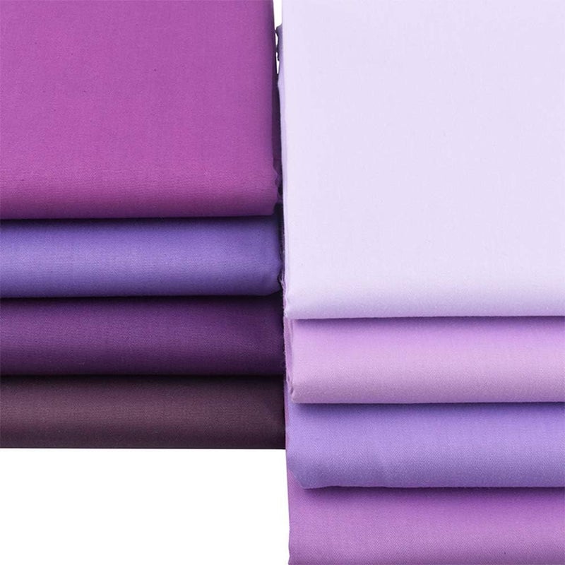 Hanjunzhao Solids Purple Fat Quarters Fabric Bundles, Pre-Cut Quilting Fabric for Sewing Crafting, 18 x 22 inches(Purple Solid) - Image 2