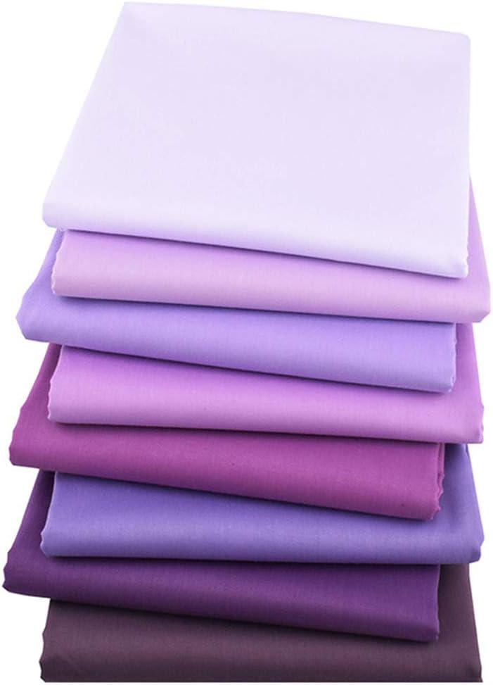 Hanjunzhao Solids Purple Fat Quarters Fabric Bundles, Pre-Cut Quilting Fabric for Sewing Crafting, 18 x 22 inches(Purple Solid) - Image 4