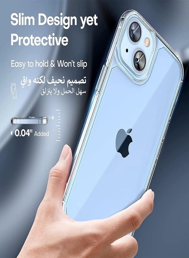 iPhone 15 Slim Clear Protection Package with 1 Pack of Tempered Glass Screen Protectors and 1 Pack of Camera Lens Protector, Phone Cover for 15(6.1 Inch) 2023 (3in1)  - Image 4