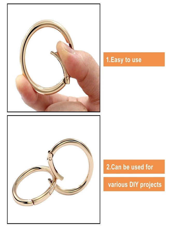 Augiimor 6Pcs Durable Spring O Rings, Premium Zinc Alloy Round Spring Clips Strong Metal Split Rings for Purses, Keyring and Handbag(Gold, Inner Dia:38mm/1.5 inch,Outer Dia: 48mm/1.89inch) - Image 3