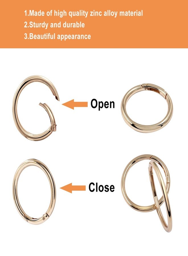 Augiimor 6Pcs Durable Spring O Rings, Premium Zinc Alloy Round Spring Clips Strong Metal Split Rings for Purses, Keyring and Handbag(Gold, Inner Dia:38mm/1.5 inch,Outer Dia: 48mm/1.89inch) - Image 4