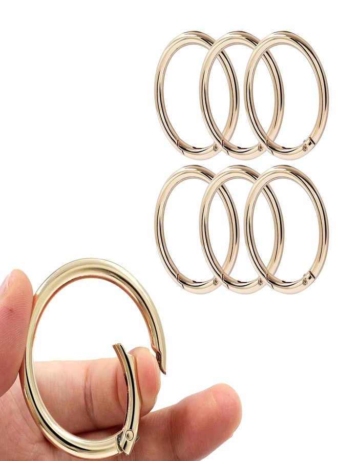 Augiimor 6Pcs Durable Spring O Rings, Premium Zinc Alloy Round Spring Clips Strong Metal Split Rings for Purses, Keyring and Handbag(Gold, Inner Dia:38mm/1.5 inch,Outer Dia: 48mm/1.89inch) - Image 1
