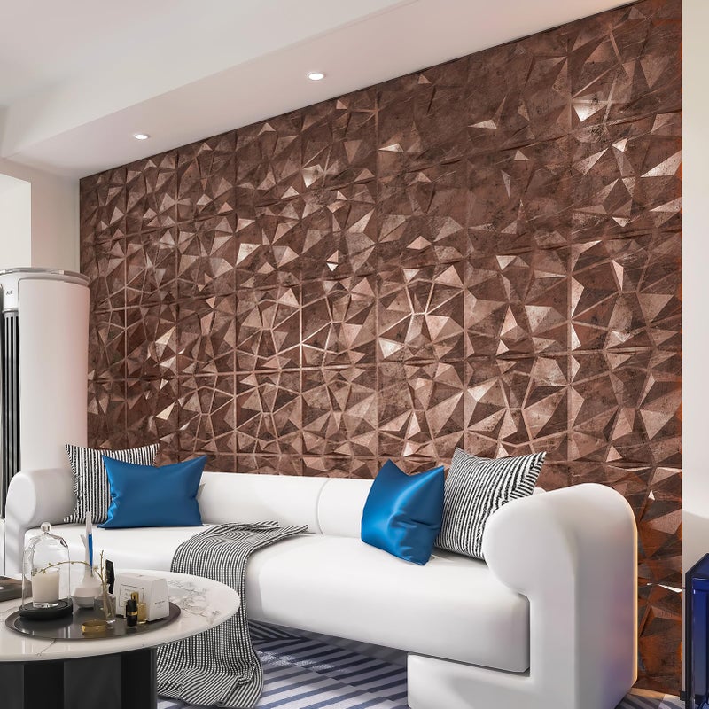 Art3d Art3d Decorative 3D Wall Panels in Diamond Design, 12"x12" Antique Copper (33 Pack)  - Image 2