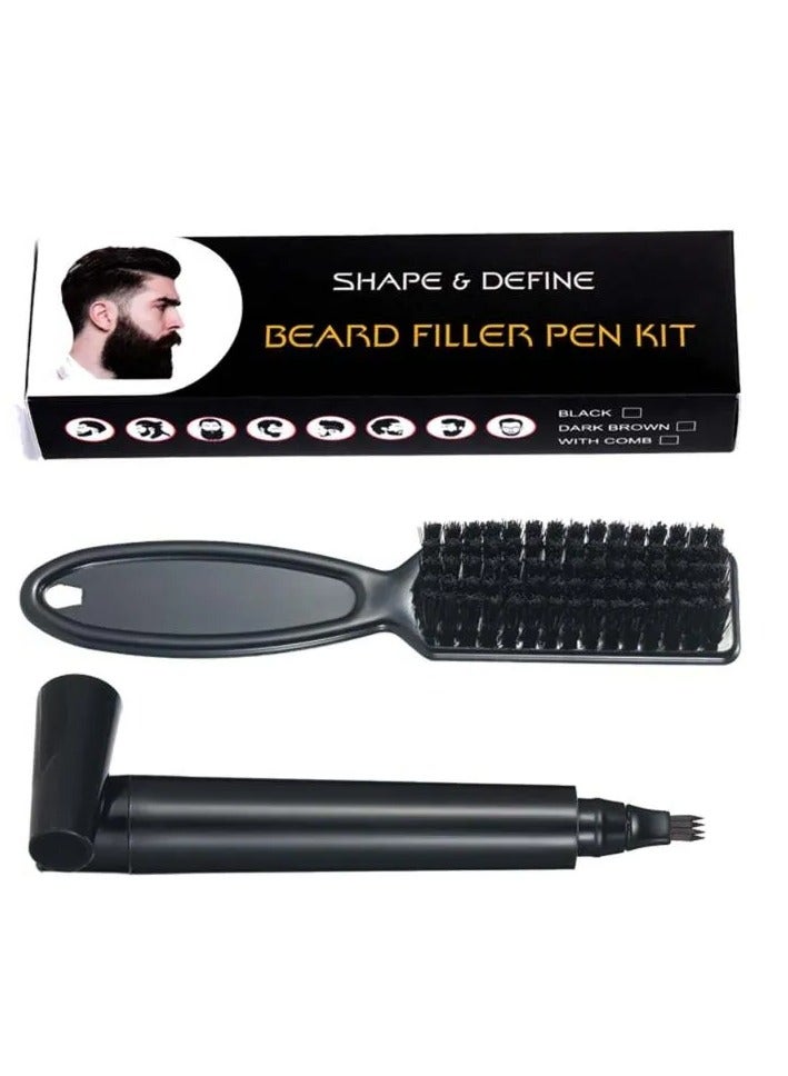 Generic Beard and Hair Definer Pen Beard Definer Brush for Shaping and Coloring Black  - Image 1