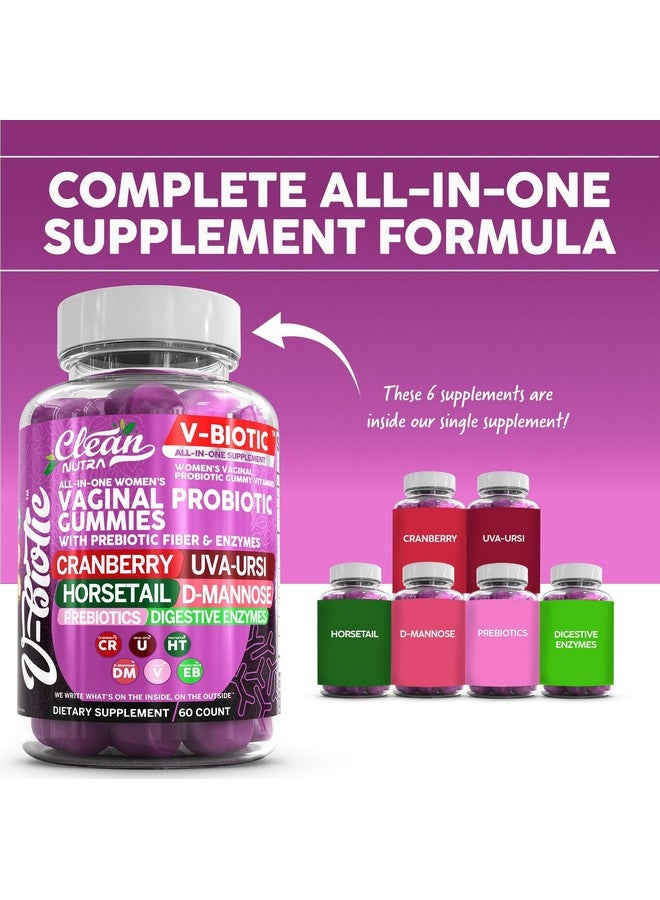 Clean Nutraceuticals Vaginal Probiotics for Women Gummies with Cranberry, Uva Ursi, Horsetail, D-Mannose, Prebiotics & Digestive Enzymes, Vaginal Health Supplement for pH Balance Flora Odor VBiotic - Image 2