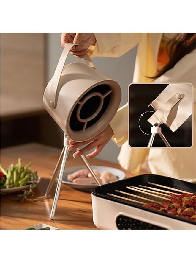 Range Hood with 2 Filters, USB Exhaust Fan, Desktop Range Hood for Home and Outdoor White - Image 3