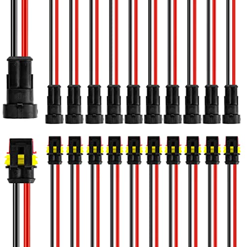 LanHong 12 kit 2 Pin Connector 16 AWG Waterproof Electrical Connectors Quick Disconnect Wire Connector - Image 1