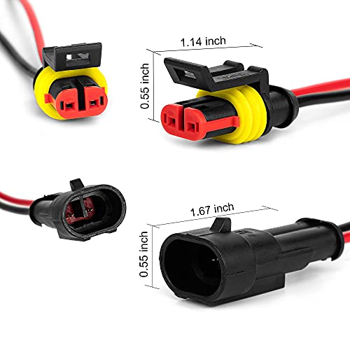 LanHong 12 kit 2 Pin Connector 16 AWG Waterproof Electrical Connectors Quick Disconnect Wire Connector - Image 2