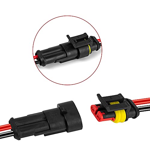 LanHong 12 kit 2 Pin Connector 16 AWG Waterproof Electrical Connectors Quick Disconnect Wire Connector - Image 4