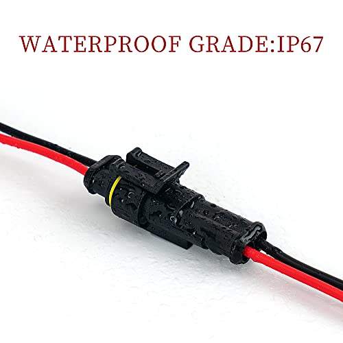 LanHong 12 kit 2 Pin Connector 16 AWG Waterproof Electrical Connectors Quick Disconnect Wire Connector - Image 5