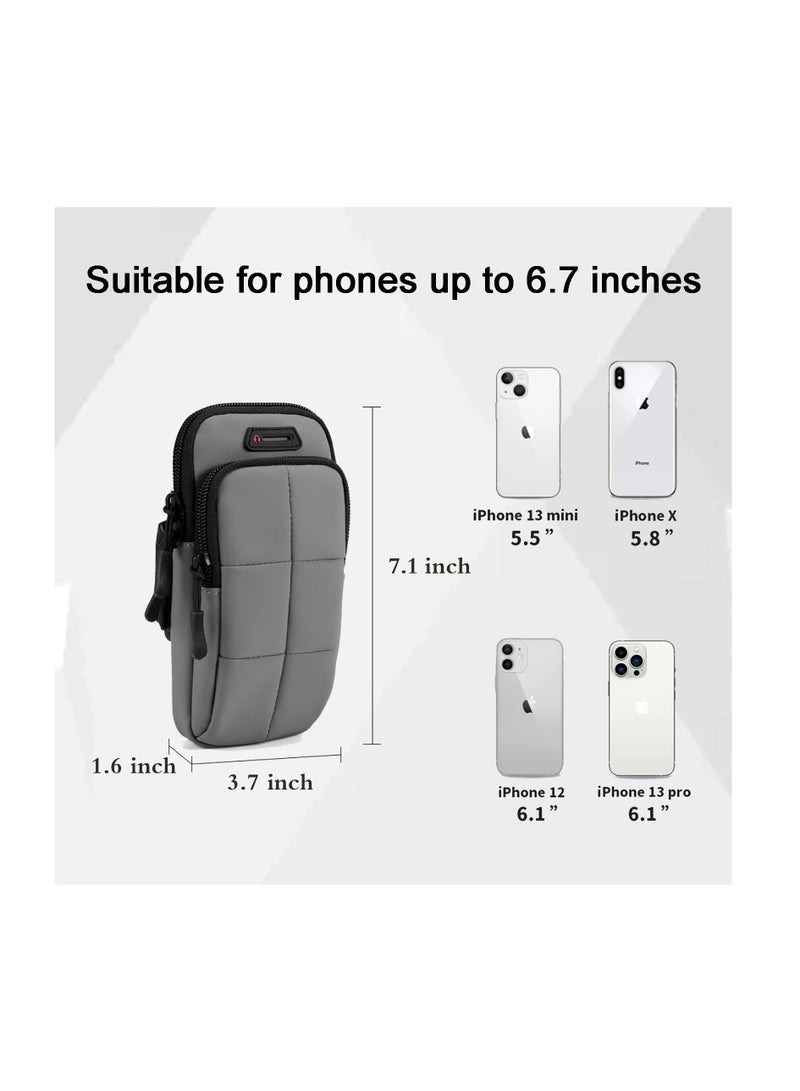 SYOSI Arm Bands for Workout, Armband Phone Holder for Running, Phone Armband Sweatproof Workout Phone Holder, Water Resistant Arm Band for Fitness, Use for Running, Walking, Hiking & Biking (Gray) - Image 5