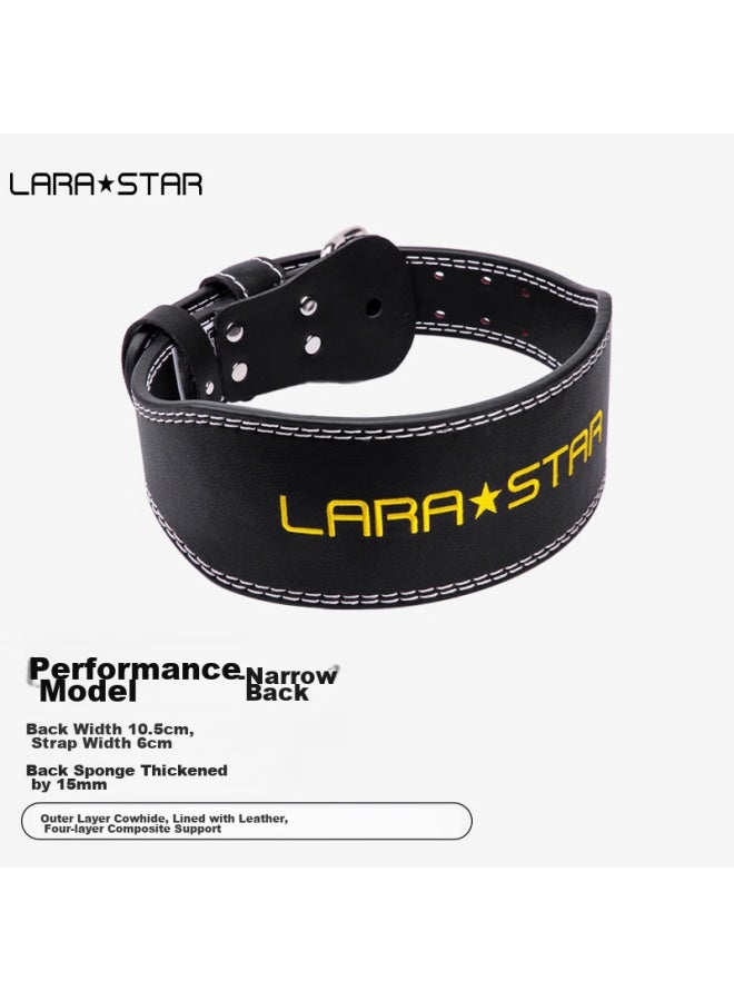 LAURASTAR Laura Star Leather Fitness Waist Belt For Men, Deadlift Squat Sports Professional Weightlifting Training Support Belt, Black Wide Version L - Image 4